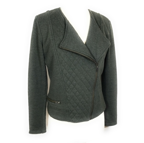 Athleta Jackets & Blazers - ATHLETA Womens Belvedere Quilted Moto Jacket in Olive Green Size S